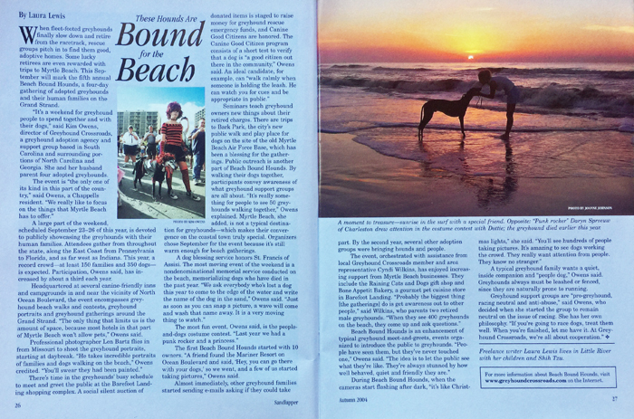 Greyhounds Sandlapper Magazine Beach Bound Hounds